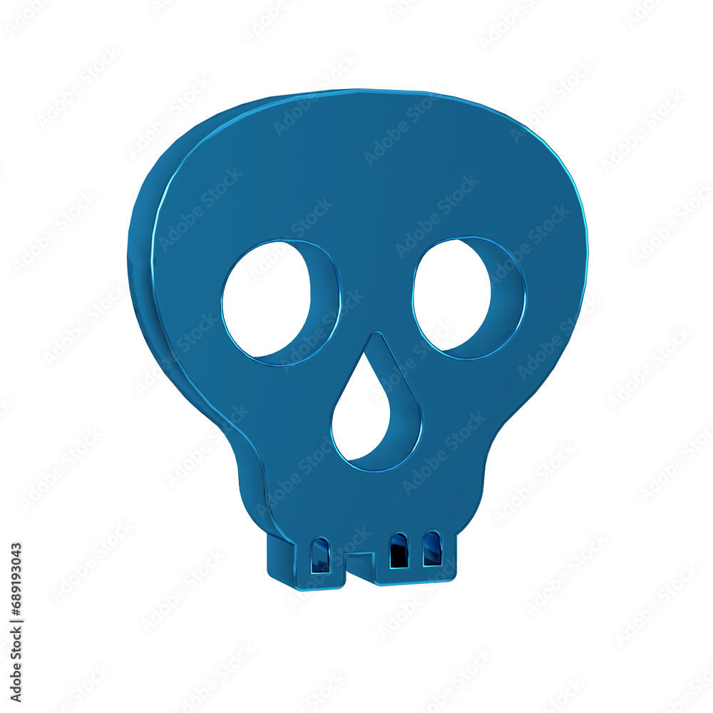 Blue Skull icon isolated on transparent background. Happy Halloween party. Blue Skull icon isolated on transparent background. Happy Halloween party.