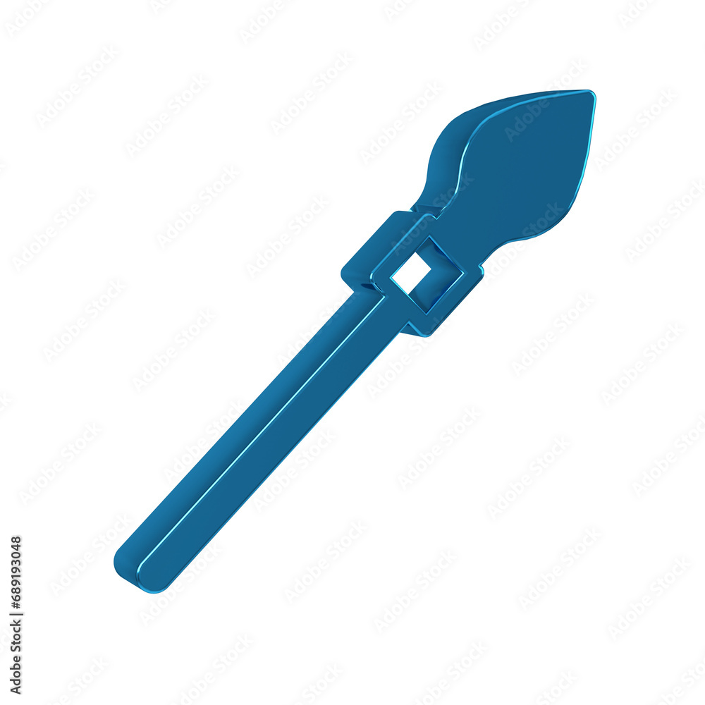 Blue Medieval spear icon isolated on transparent background. Medieval weapon. Blue Medieval spear icon isolated on transparent background. Medieval weapon.