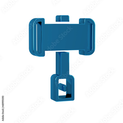 Blue Medieval battle hammer icon isolated on transparent background.