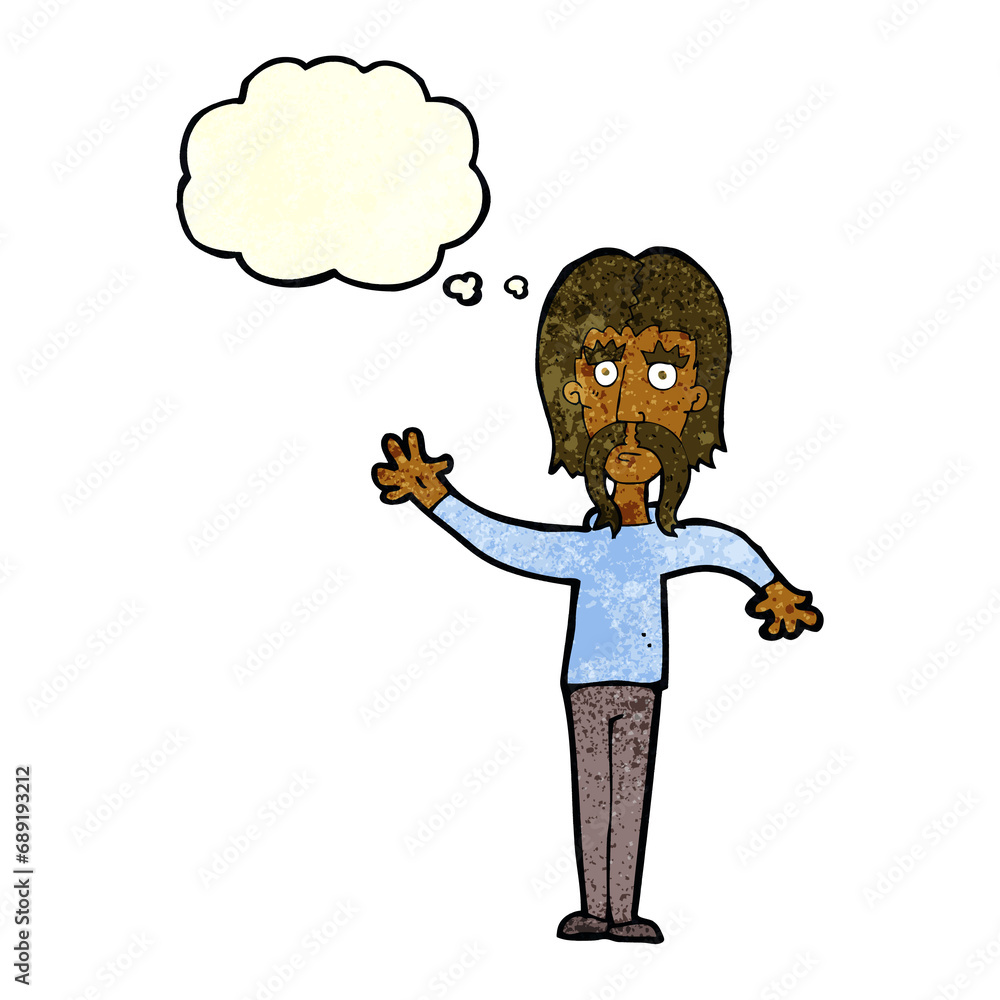 cartoon waving man with mustache with thought bubble cartoon waving man with mustache with thought bubble