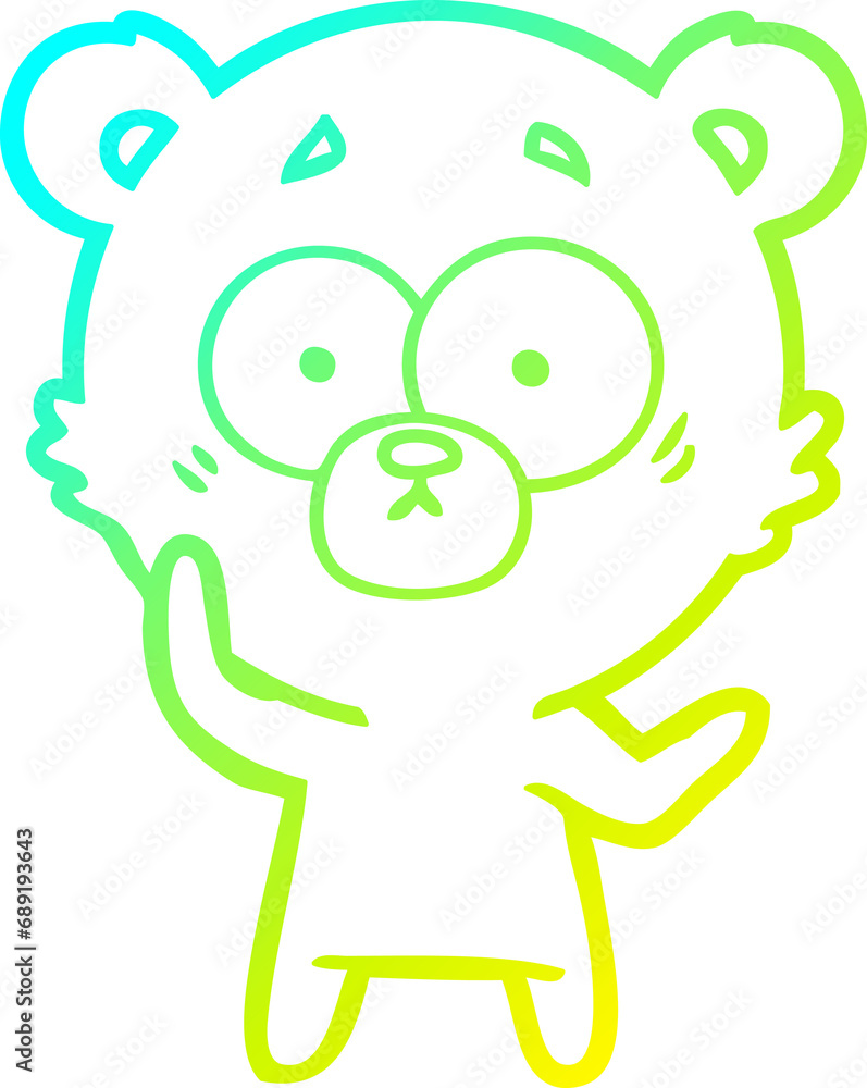 cold gradient line drawing of a surprised bear cartoon cold gradient line drawing of a surprised bear cartoon