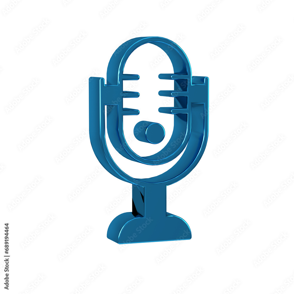 Blue Microphone icon isolated on transparent background. On air radio mic microphone. Speaker sign. Blue Microphone icon isolated on transparent background. On air radio mic microphone. Speaker sign.