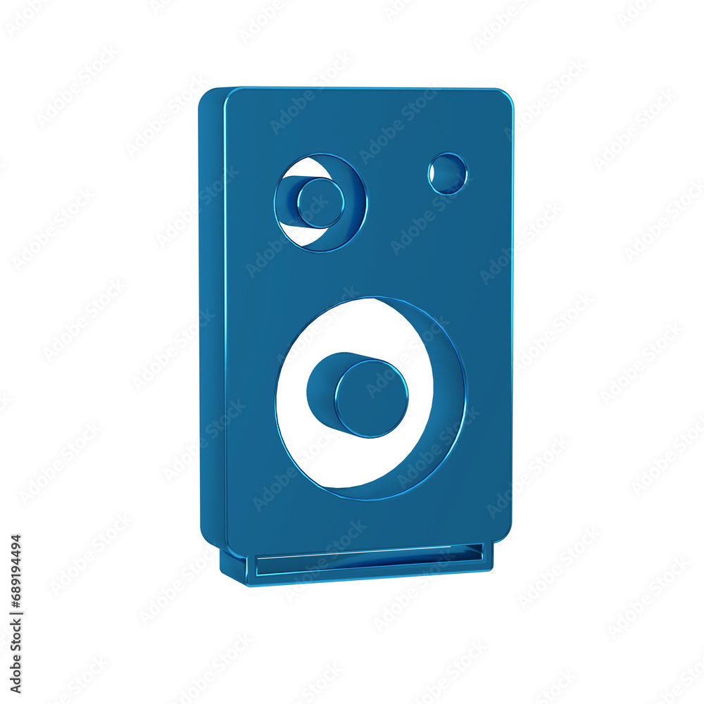 Blue Stereo speaker icon isolated on transparent background. Sound system speakers. Music icon. Musical column speaker bass equipment. Blue Stereo speaker icon isolated on transparent background. Sound system speakers. Music icon. Musical column speaker bass equipment.