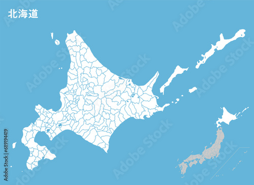 日本地図と北海道詳細マップ