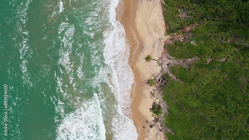 Praia de Coqueirinho na Paraiba Visto de Cima com Drone 4k - Litoral sul da Paraíba - Nordeste - Brasil - Paraiso  photo