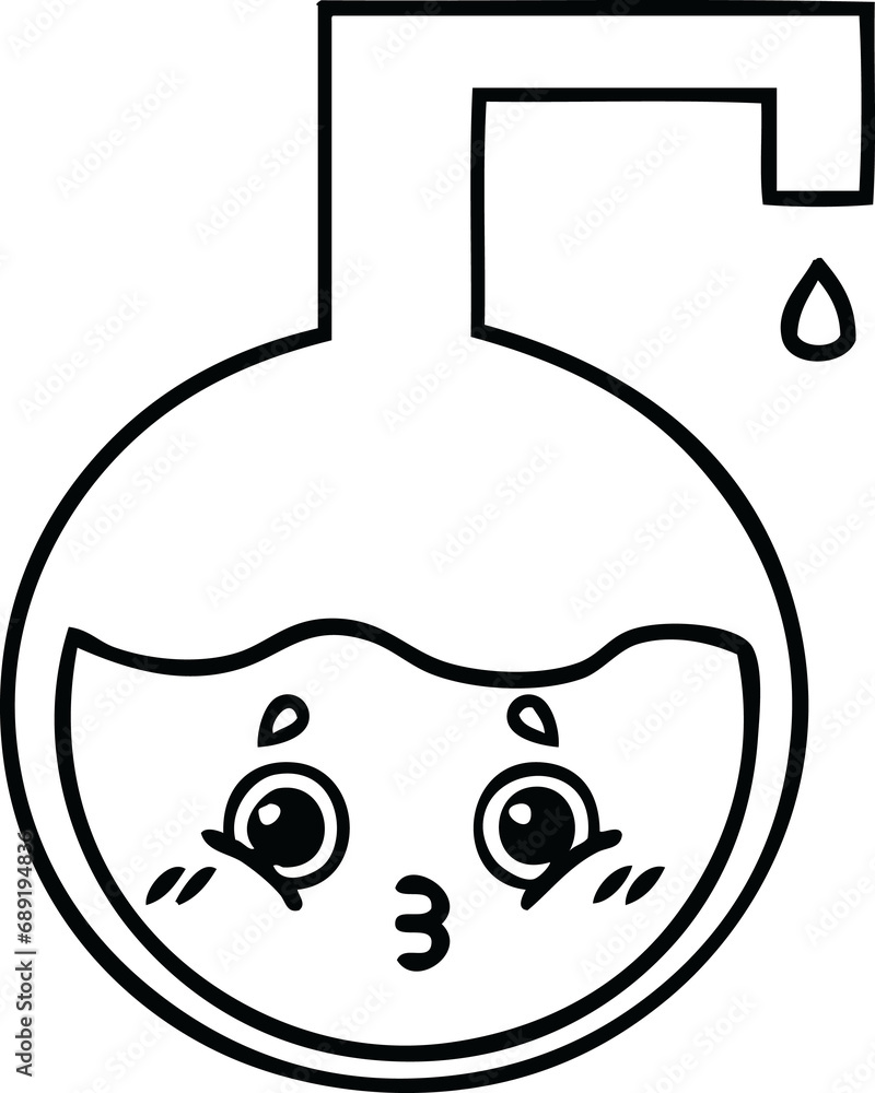 line drawing cartoon of a science experiment line drawing cartoon of a science experiment
