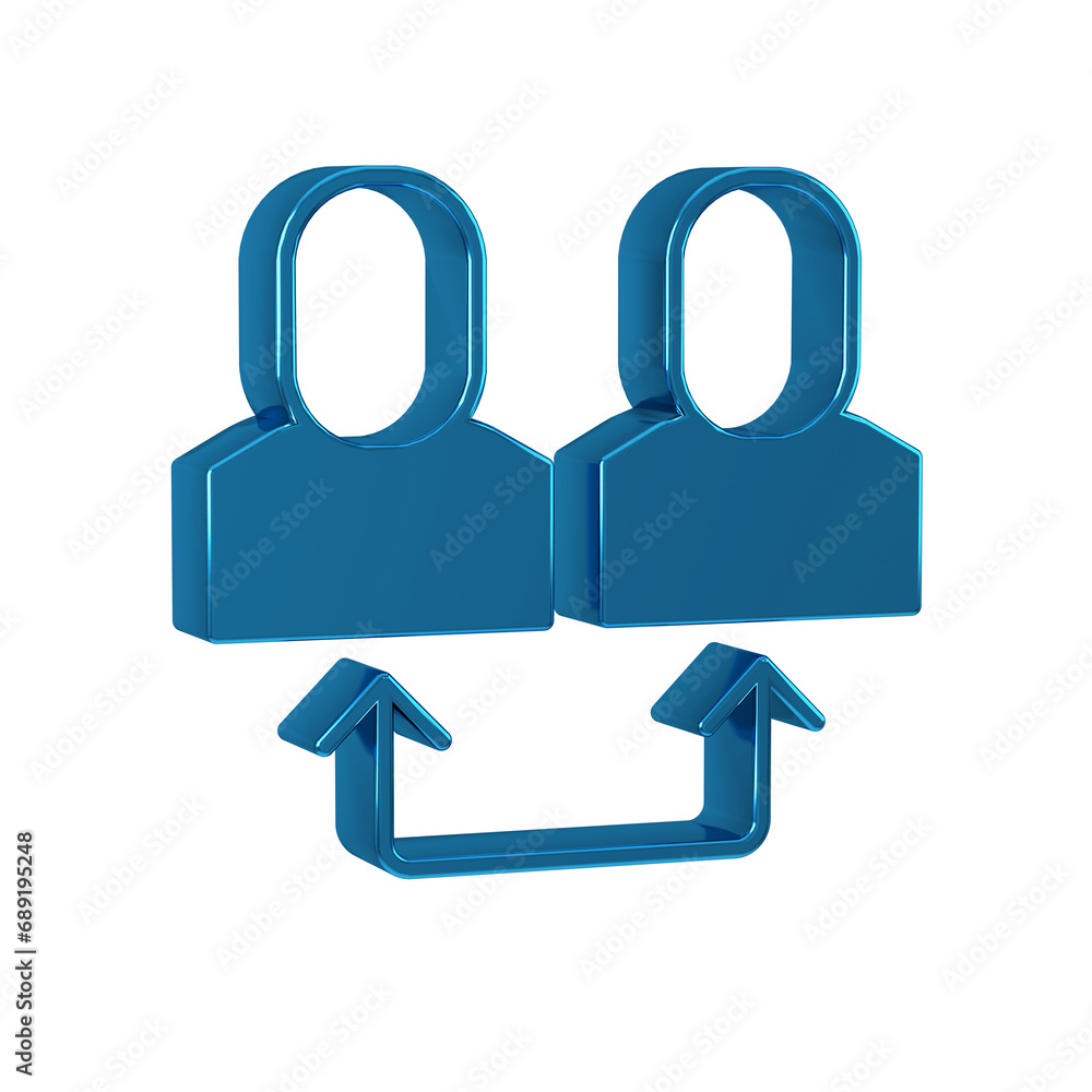 Blue Exchange work icon isolated on transparent background. Information exchange between people. Employee or people Replacement or swap position concept. Blue Exchange work icon isolated on transparent background. Information exchange between people. Employee or people Replacement or swap position concept.