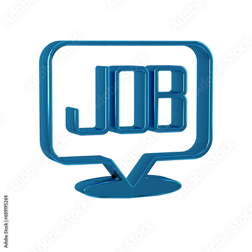 Blue Search job icon isolated on transparent background. Recruitment or selection concept. Human resource and recruitment for business.