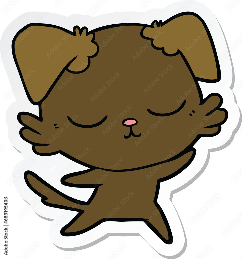 Fototapeta premium sticker of a cute cartoon dog