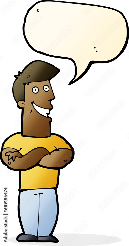 cartoon grinning man with speech bubble cartoon grinning man with speech bubble