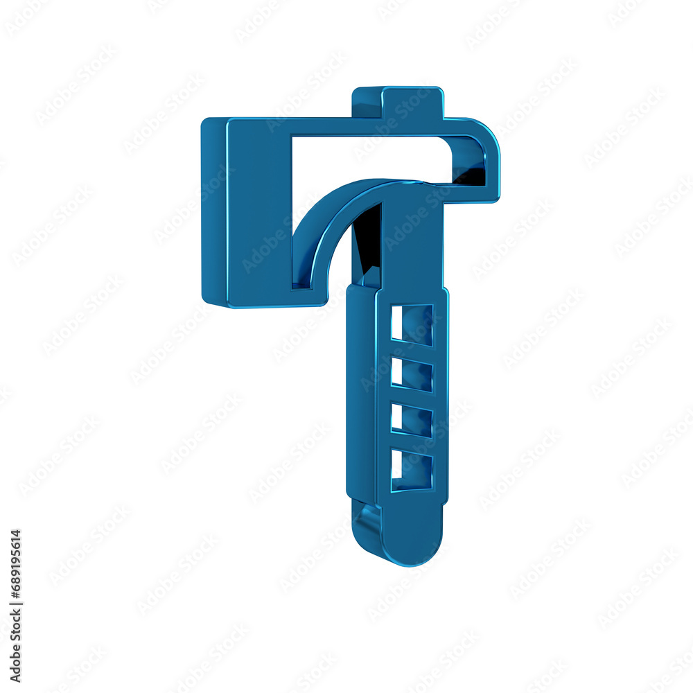 Blue Wooden axe icon isolated on transparent background. Lumberjack axe.