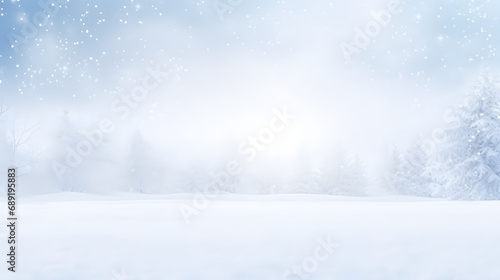 Serene Snowy Landscape at Dawn. Created with generative AI