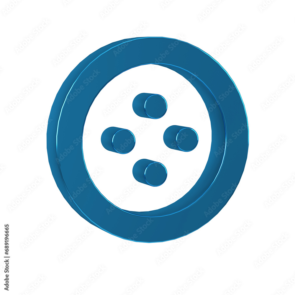 Blue Sewing button for clothes icon isolated on transparent background. Clothing button. Blue Sewing button for clothes icon isolated on transparent background. Clothing button.