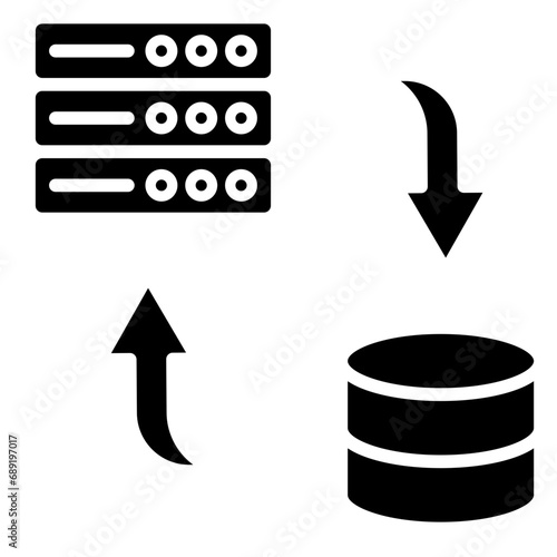 Data Backup icon line vector illustration