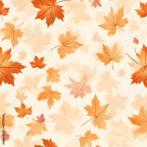 monotone maple leaf, Autumn background, pattern, leaves of autumn, vector, cartoon, illustration.