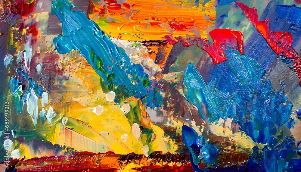 Abstract oil painting background. Palette knife technique