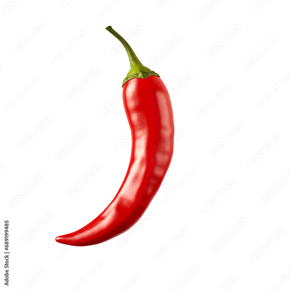 Red hot chili isolated on transparent background
