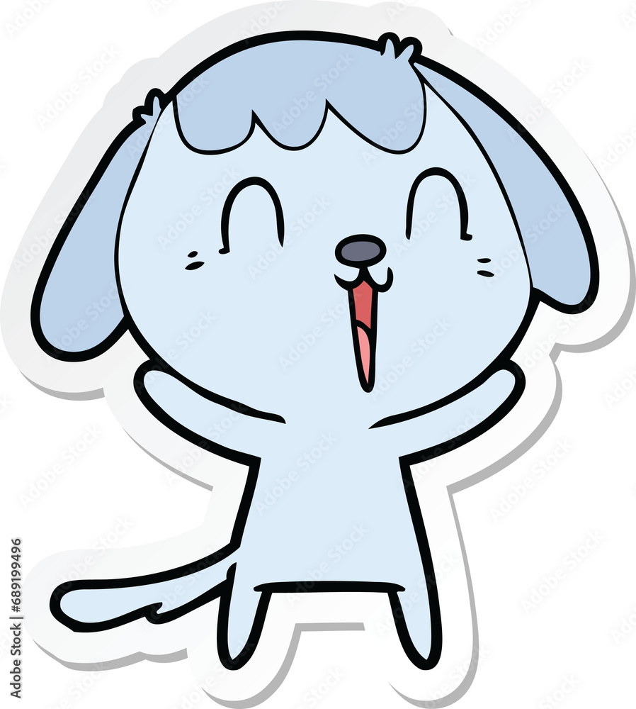 Obraz premium sticker of a cute cartoon dog
