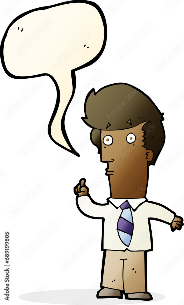 Fototapeta premium cartoon man with question with speech bubble