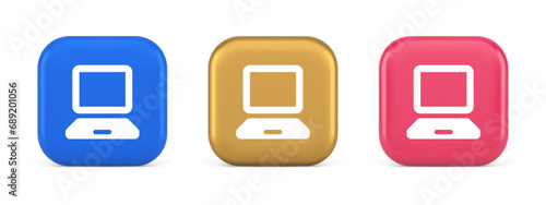 Computer network connection button digital information browsing 3d realistic icon