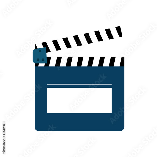 Movie, Clipper, Illustration, Vector, Film, Production, Clip, icon, flat, entertaiment, Television, design, cinema, board, studio, acting, 