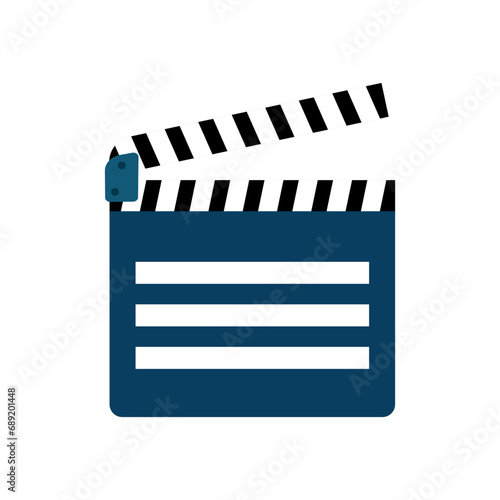 Movie, Clipper, Illustration, Vector, Film, Production, Clip, icon, flat, entertaiment, Television, design, cinema, board, studio, acting, 