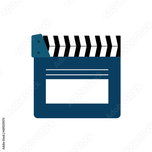 Movie, Clipper, Illustration, Vector, Film, Production, Clip, icon, flat, entertaiment, Television, design, cinema, board, studio, acting, 