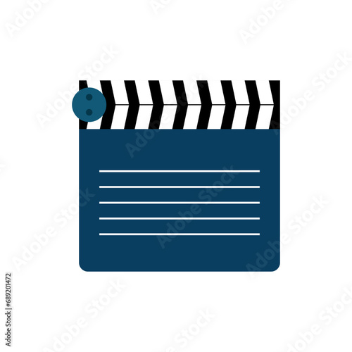 Movie, Clipper, Illustration, Vector, Film, Production, Clip, icon, flat, entertaiment, Television, design, cinema, board, studio, acting, 