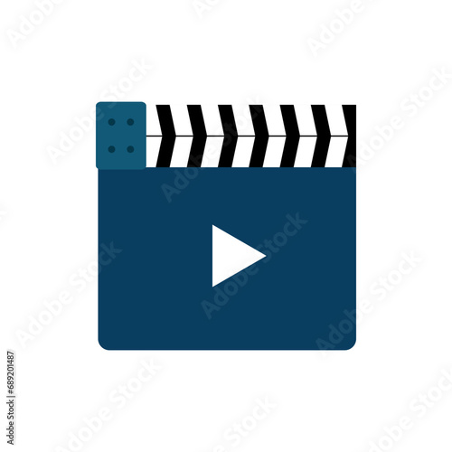 Movie, Clipper, Illustration, Vector, Film, Production, Clip, icon, flat, entertaiment, Television, design, cinema, board, studio, acting, 