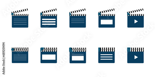 Movie, Clipper, Illustration, Vector, Film, Production, Clip, icon, flat, entertaiment, Television, design, cinema, board, studio, acting, 