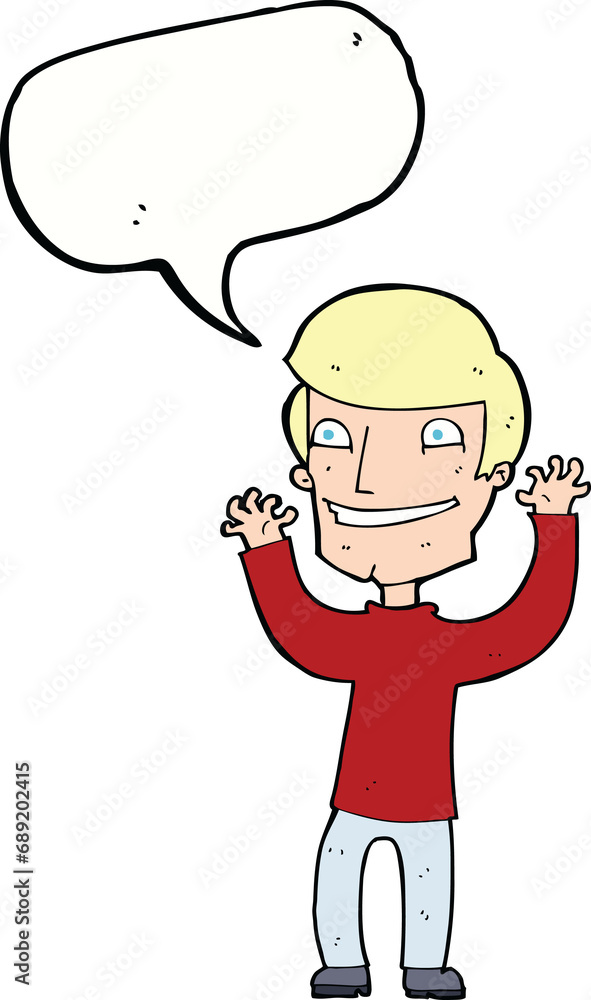 cartoon excited man with speech bubble cartoon excited man with speech bubble