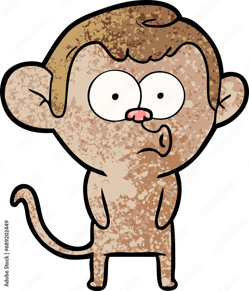 Fototapeta premium cartoon hooting monkey