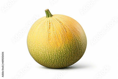 Orange cantaloupe melon fruit on a white background