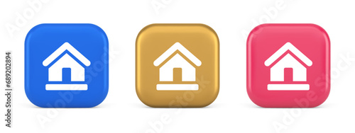 Homepage main page cyberspace address button web interface menu emblem 3d realistic icon