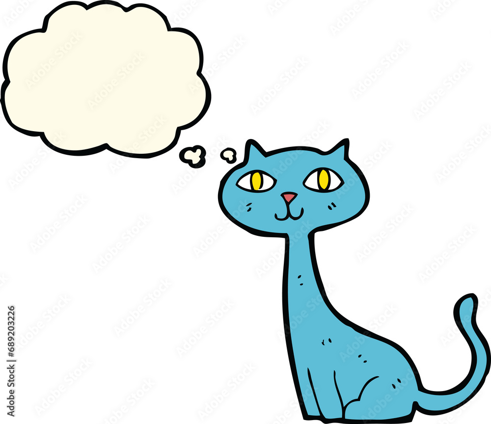 cartoon cat with thought bubble cartoon cat with thought bubble