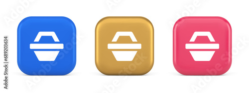 Shop cart digital commercial retail button marketplace global market app design 3d icon