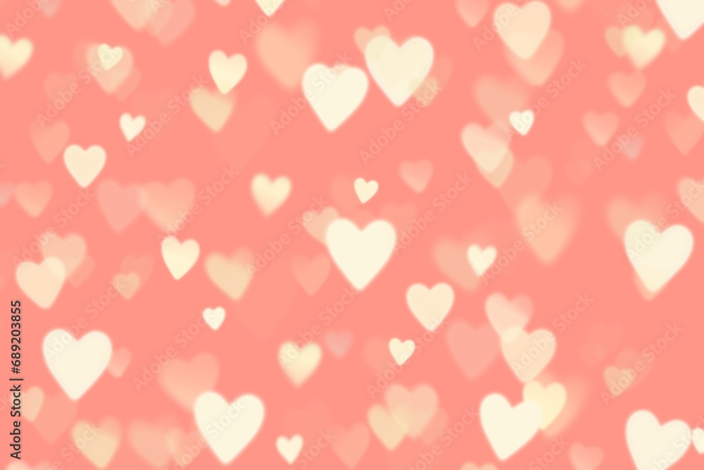 Delicate romantic light background with many hearts