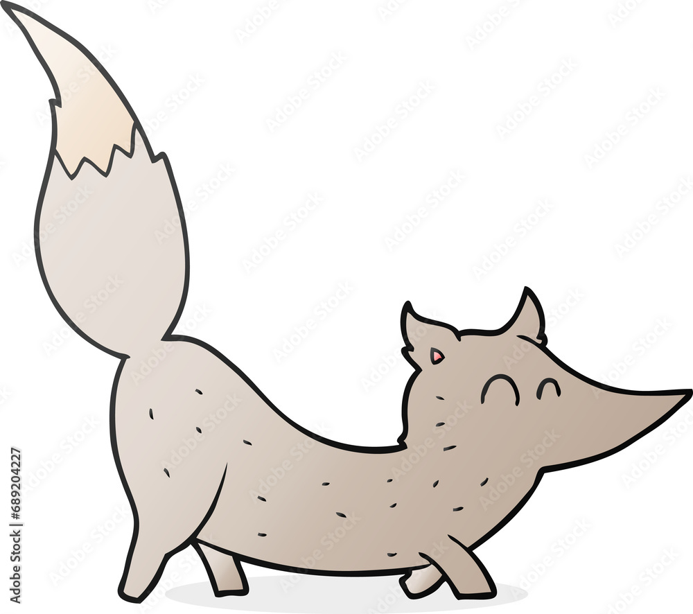 freehand drawn cartoon little wolf freehand drawn cartoon little wolf