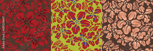 Vector flower pattern. trendy floral background. Repeatable texture.