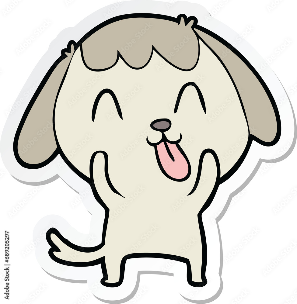 Obraz premium sticker of a cute cartoon dog