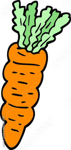 hand drawn doodle style cartoon carrot