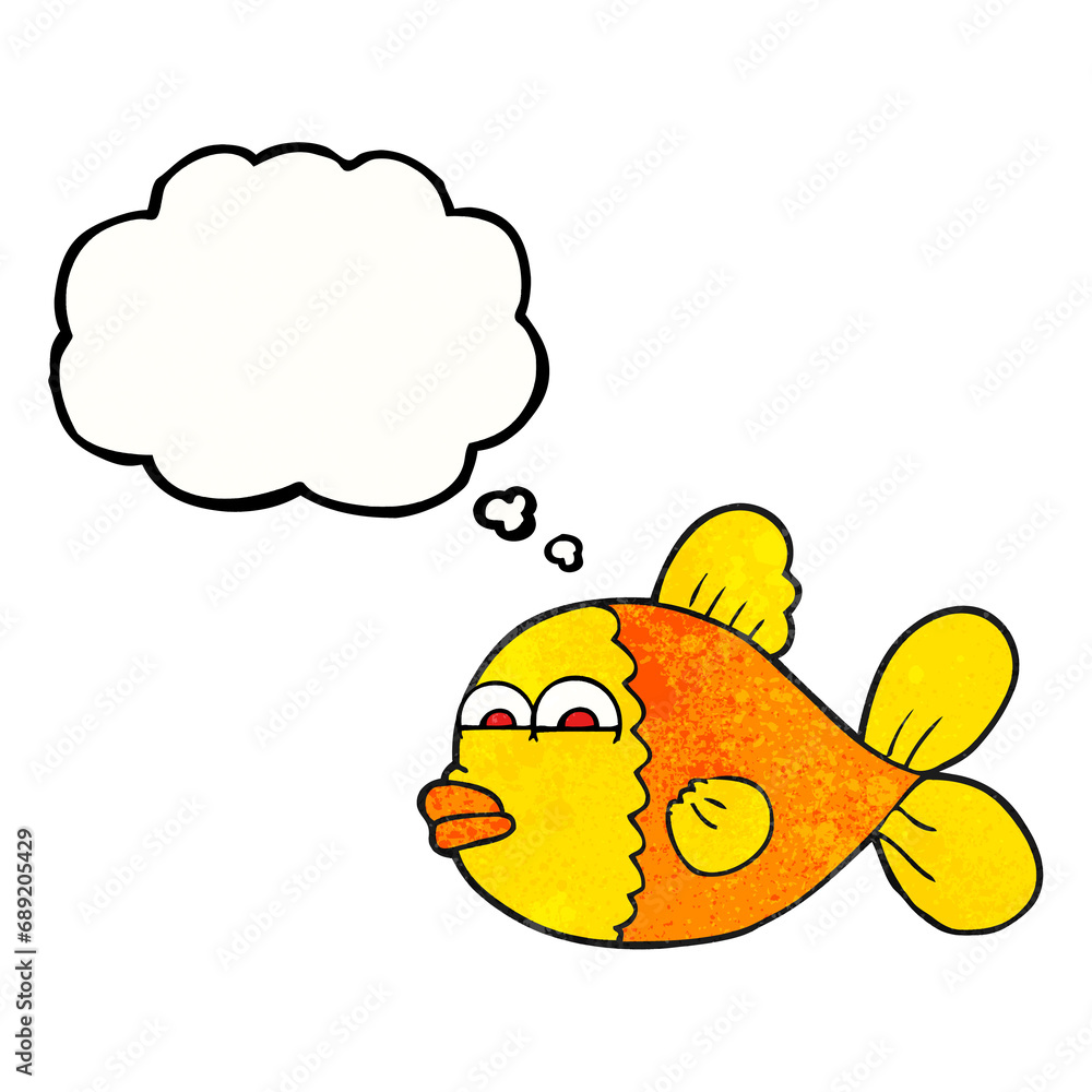 freehand drawn thought bubble textured cartoon fish freehand drawn thought bubble textured cartoon fish