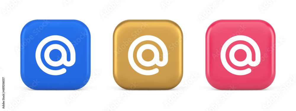 Email address digital symbol button internet chatting cyberspace communication 3d icon Email address digital symbol button internet chatting cyberspace communication 3d icon