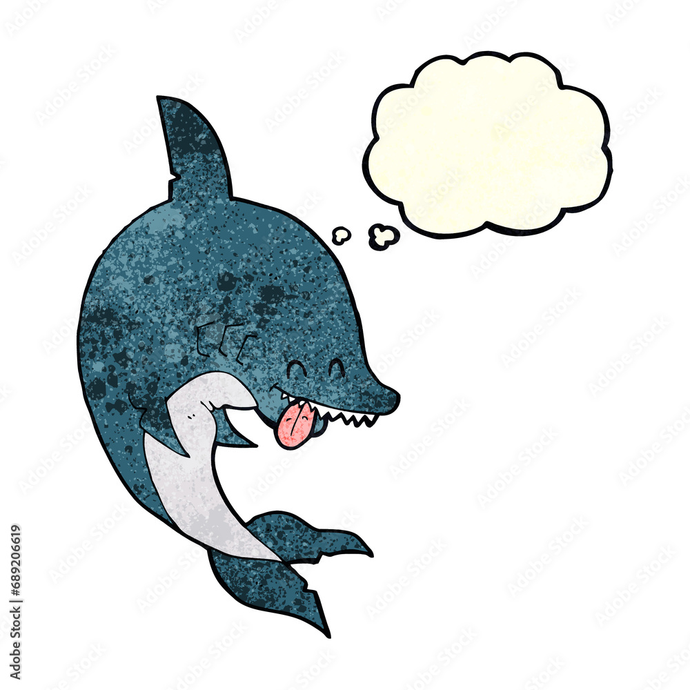 funny cartoon shark with thought bubble funny cartoon shark with thought bubble