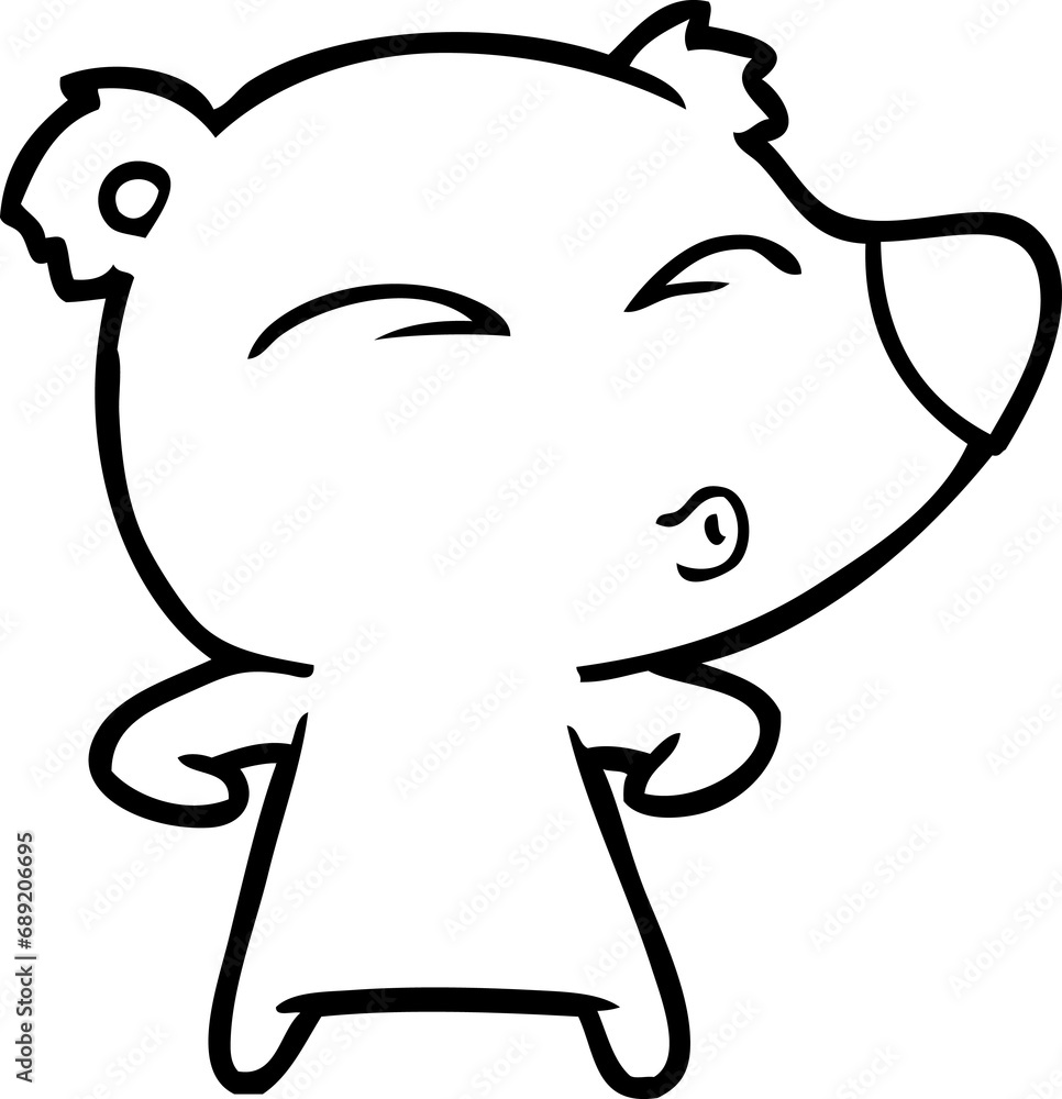 cartoon whistling bear