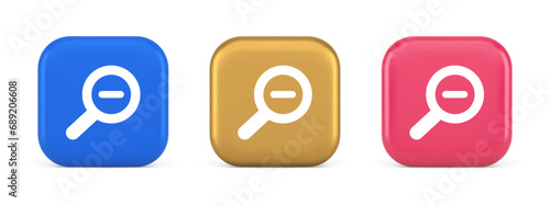 Photos Zoom out magnifying glass button optical internet search discovery monitoring 3d