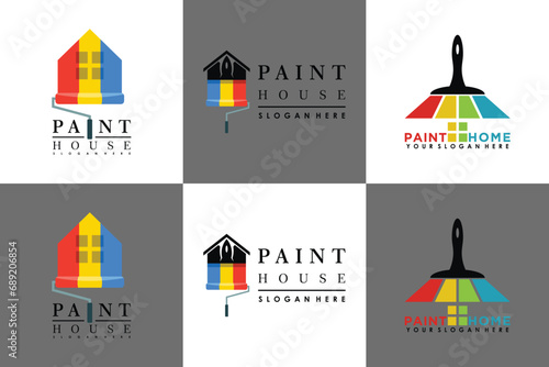 collection of house paint logo design with creative concept
