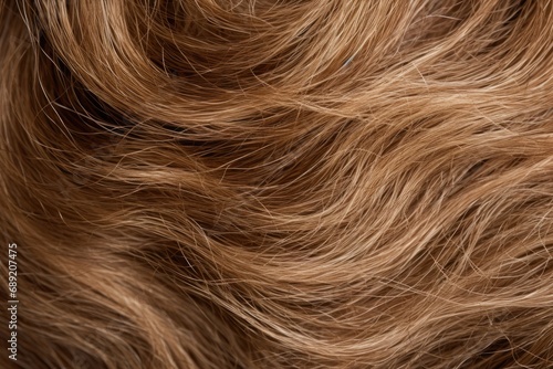 The texture of an African woman's wavy brown hair, close-up.