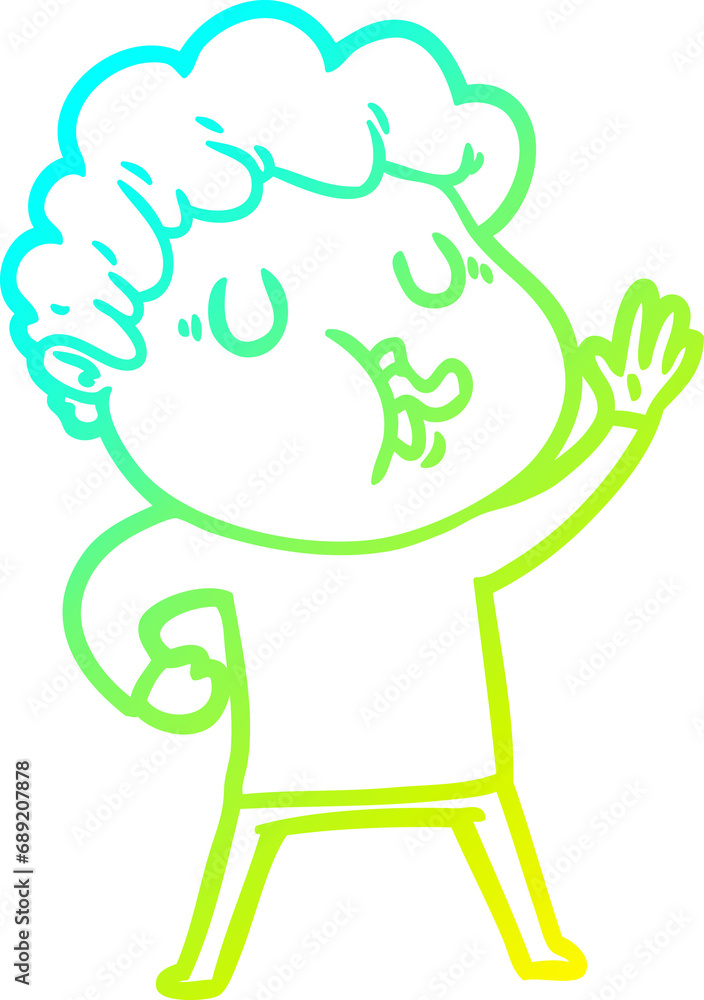 cold gradient line drawing of a cartoon man singing cold gradient line drawing of a cartoon man singing