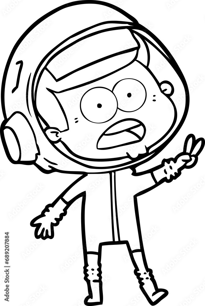 Obraz premium cartoon surprised astronaut